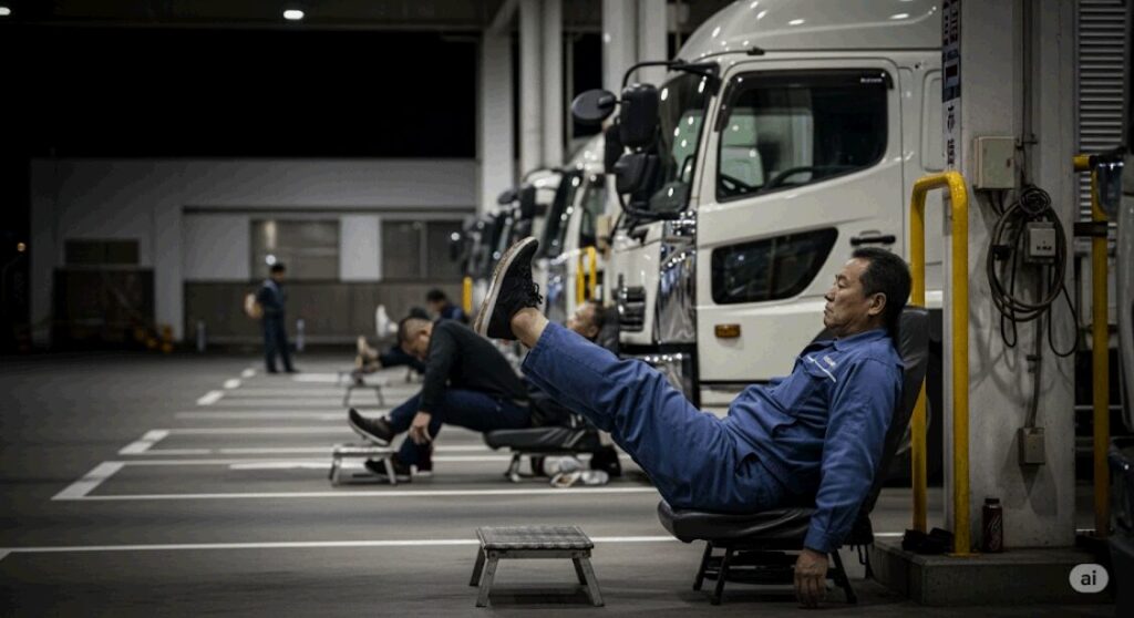 トラックドライバーの足上げ姿勢に見る深刻な背景