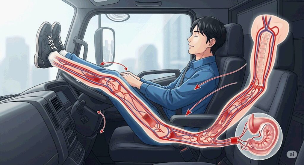 休憩中に車で足を上げることの健康上のメリット