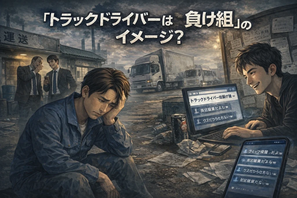 トラックドライバーは負け組と言われるネットのイメージ