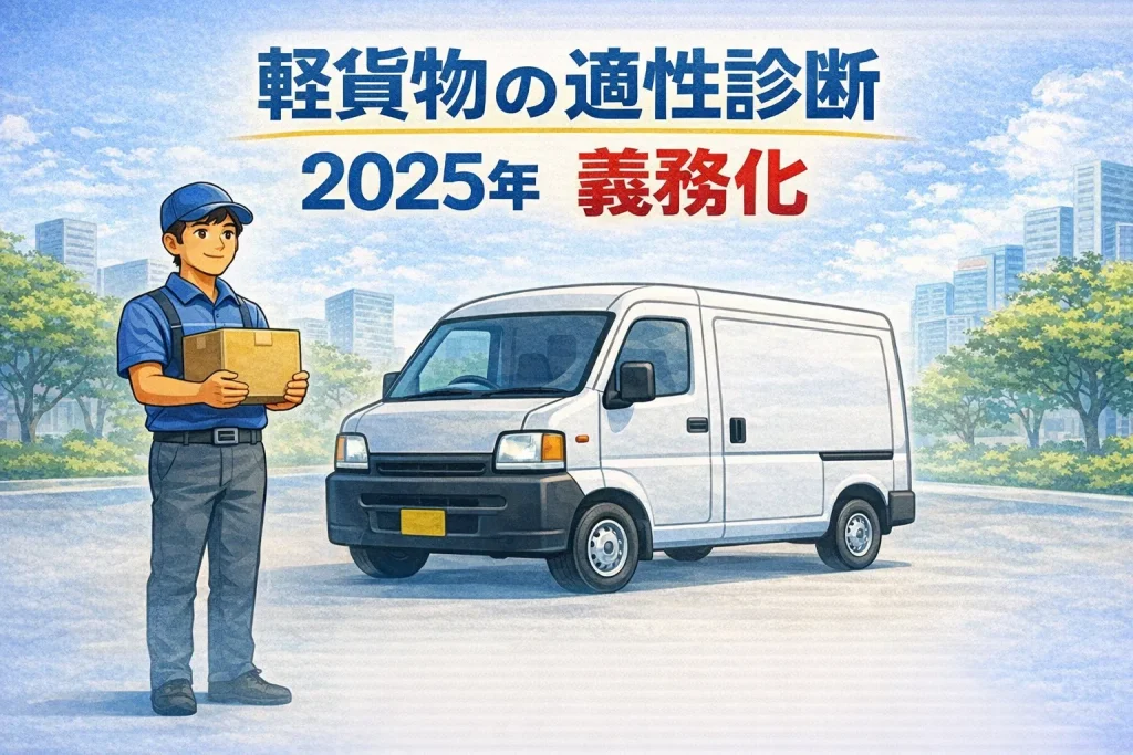 軽貨物ドライバーの適性診断が2025年に義務化されることを示すイメージ画像
