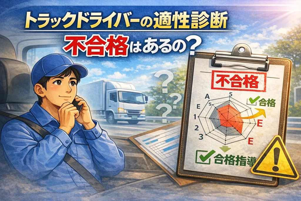 トラックドライバーの適性診断で不合格はあるのか不安に感じるイメージ
